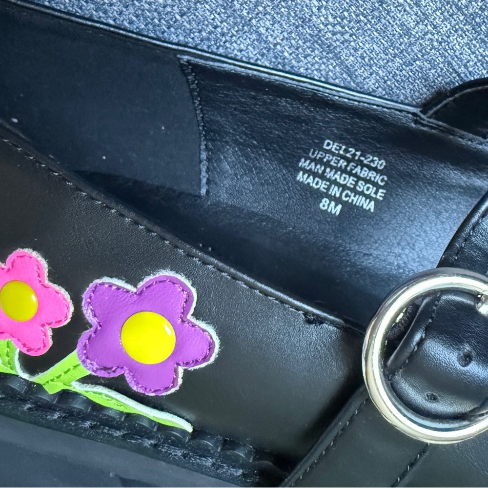Delia’s Floral Black Platform Shoes Sz 8 - Picture 3 of 10